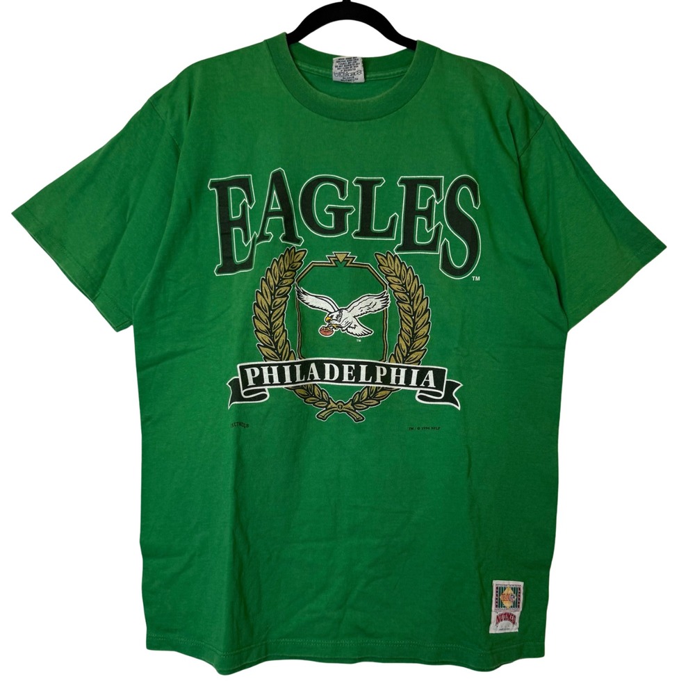 Vintage 90s Nutmeg Philadelphia Eagles T Shirt Large Kelly Green USA XL